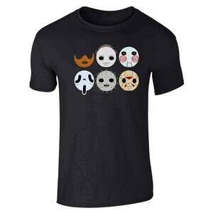 Horror Masks Movie Monsters T Shirt Scary Halloween Graphic Costume Fan Shirt